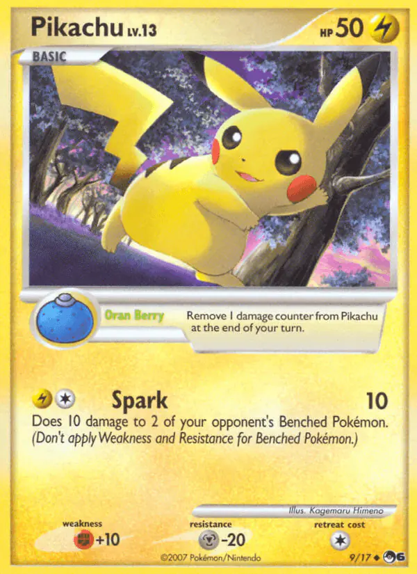 Carta Pikachu 9/17 de POP Series 6