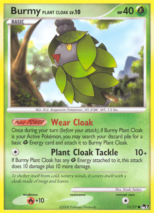 Carta Burmy Plant Cloak 11/17 de POP Series 7