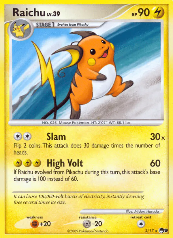 Carta Raichu 3/17 de POP Series 9