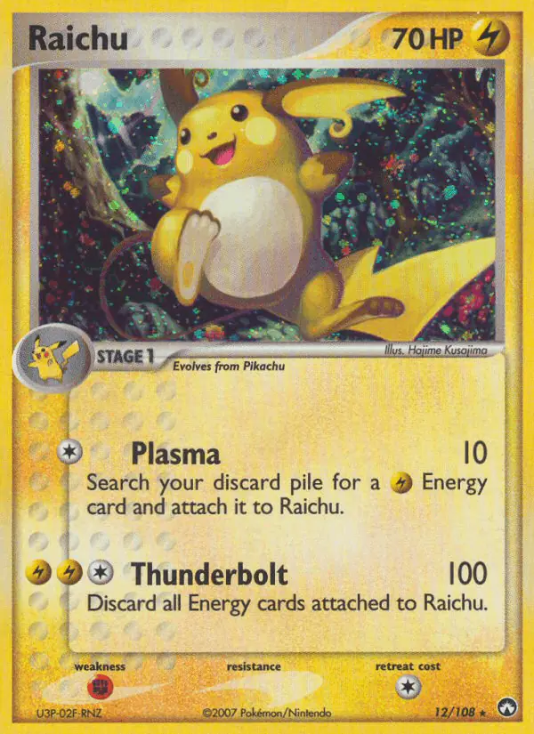 Carta Raichu 12/108 de Power Keepers