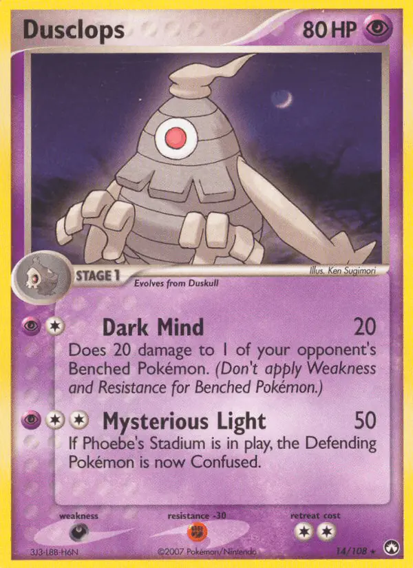 Carta Dusclops 14/108 de Power Keepers
