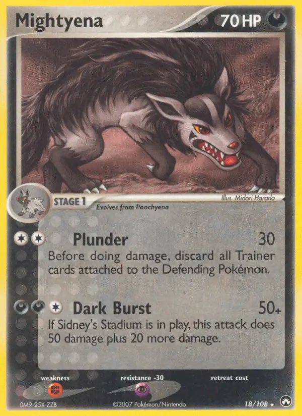 Carta Mightyena 18/108 de Power Keepers