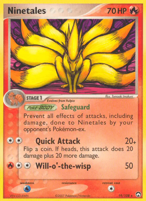 Carta Ninetales 19/108 de Power Keepers