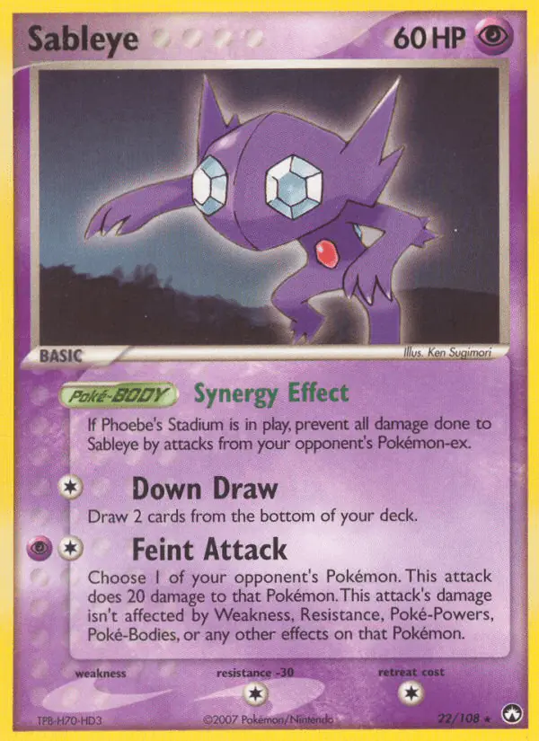 Carta Sableye 22/108 de Power Keepers