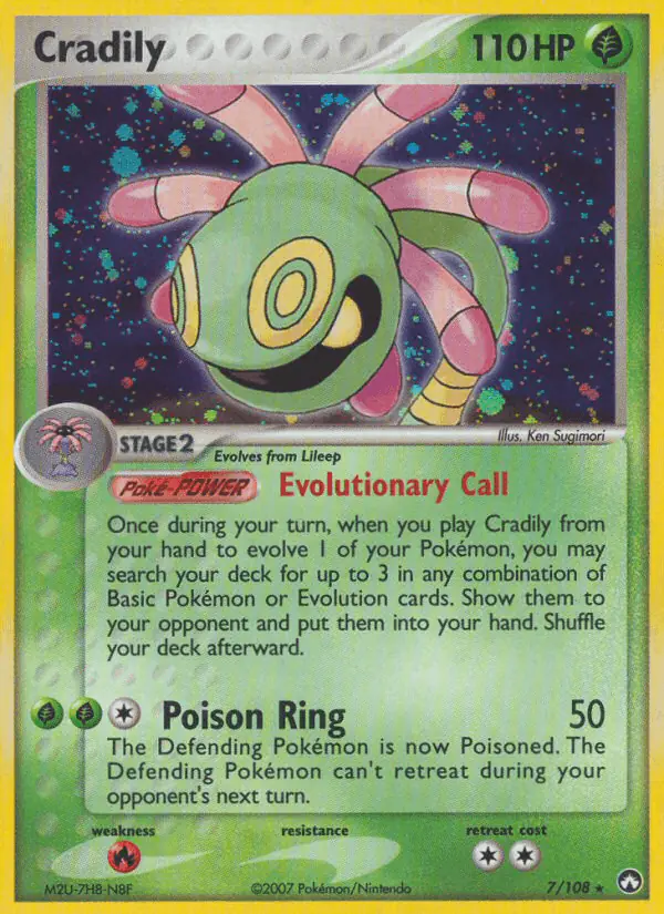 Carta Cradily 7/108 de Power Keepers