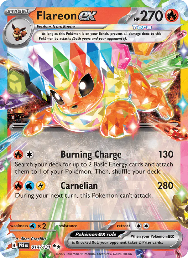 Carta Flareon ex 014/131 de Prismatic Evolutions