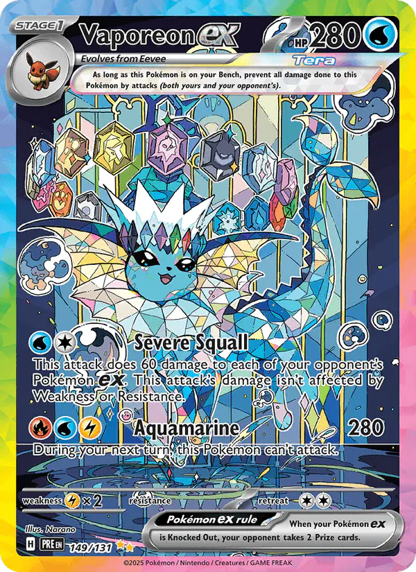 Carta Vaporeon ex 149/131 de Prismatic Evolutions