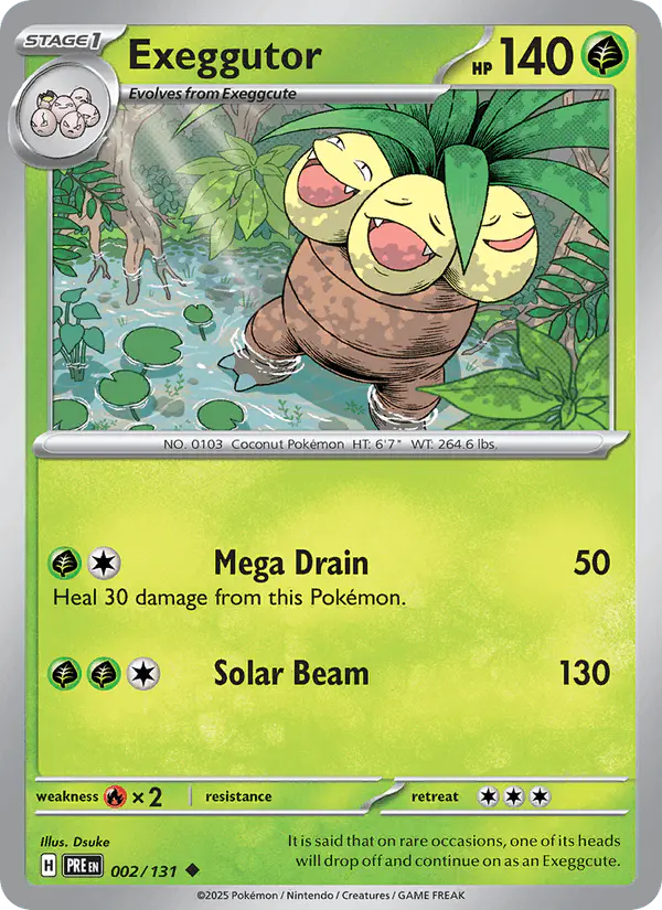 Carta Exeggutor 002/131 de Prismatic Evolutions