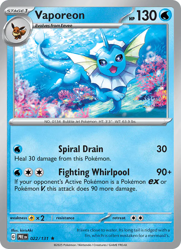 Carta Vaporeon 022/131 de Prismatic Evolutions