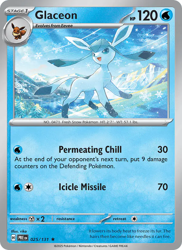 Carta Glaceon 025/131 de Prismatic Evolutions