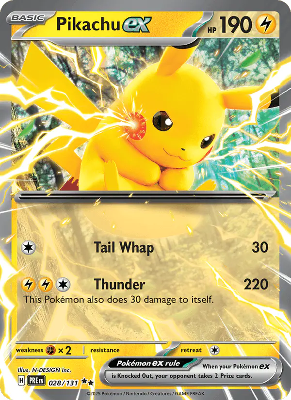 Carta Pikachu ex 028/131 de Prismatic Evolutions