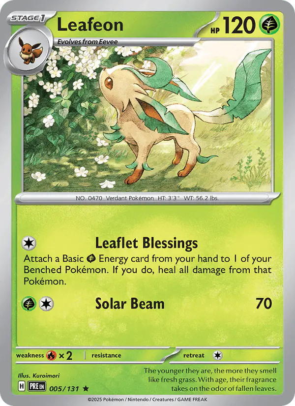 Carta Leafeon 005/131 de Prismatic Evolutions
