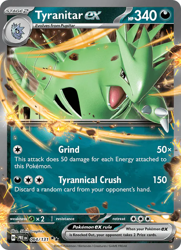 Carta Tyranitar ex 064/131 de Prismatic Evolutions