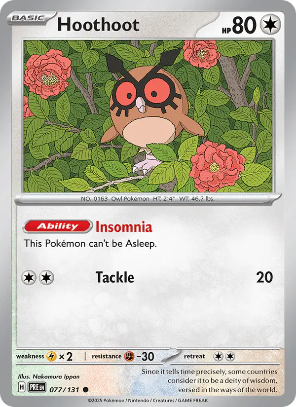 Carta Hoothoot 077/131 de Prismatic Evolutions