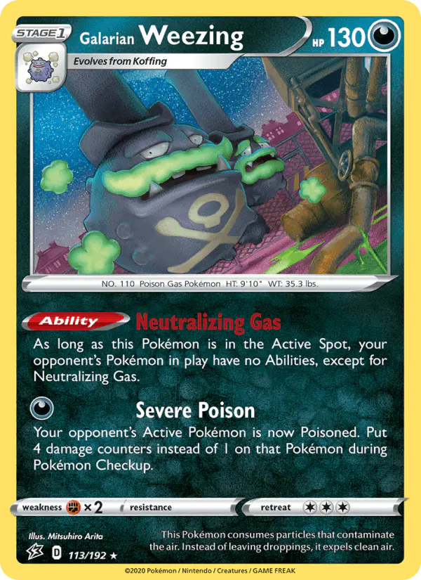 Carta Galarian Weezing 113/192 de Rebel Clash
