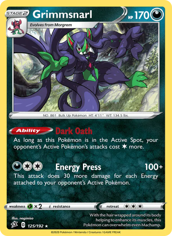 Carta Grimmsnarl 125/192 de Rebel Clash