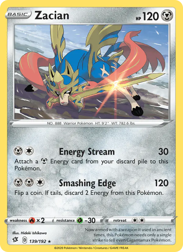 Carta Zacian 139/192 de Rebel Clash