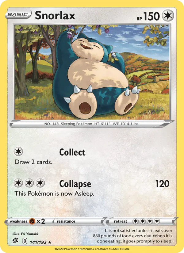 Carta Snorlax 141/192 de Rebel Clash