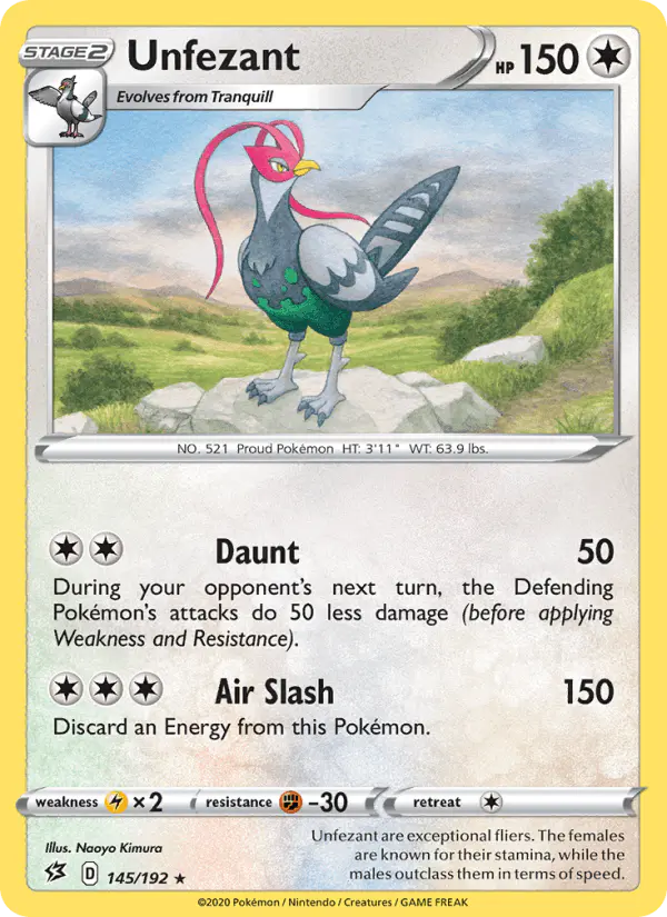 Carta Unfezant 145/192 de Rebel Clash