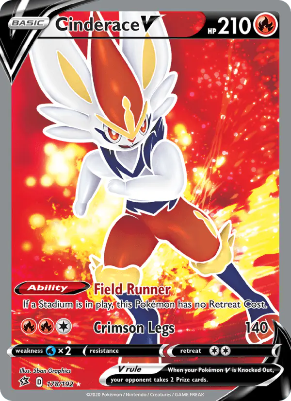 Carta Cinderace V 178/192 de Rebel Clash