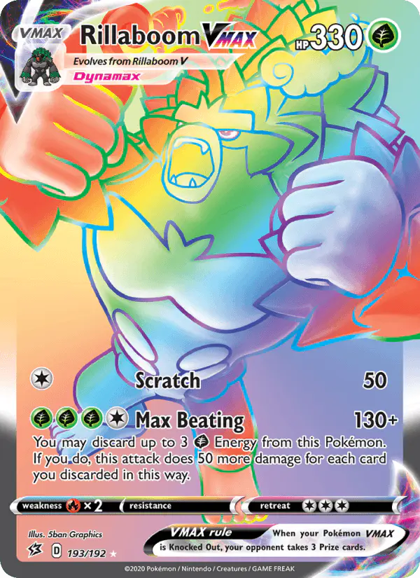 Carta Rillaboom VMAX 193/192 de Rebel Clash