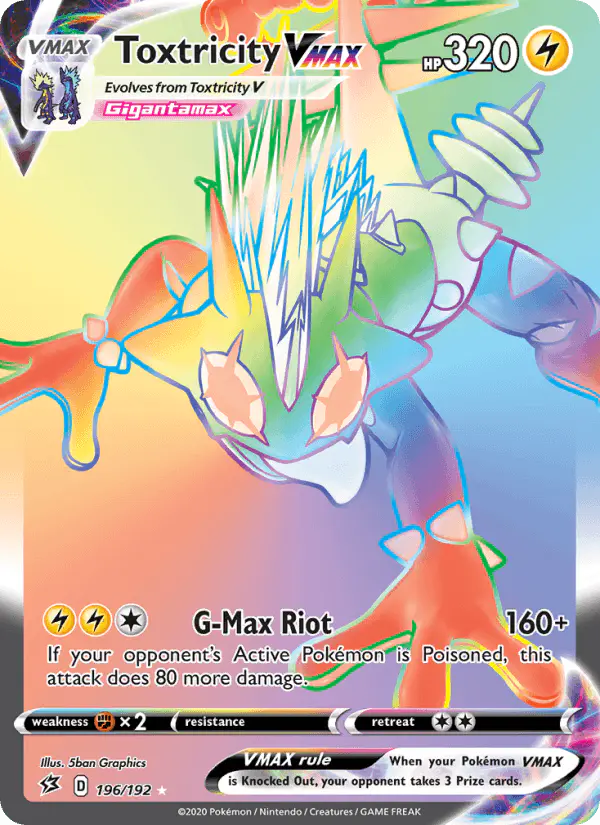 Carta Toxtricity VMAX 196/192 de Rebel Clash