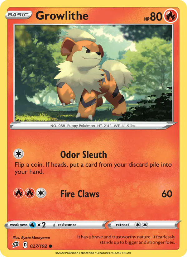 Carta Growlithe 027/192 de Rebel Clash