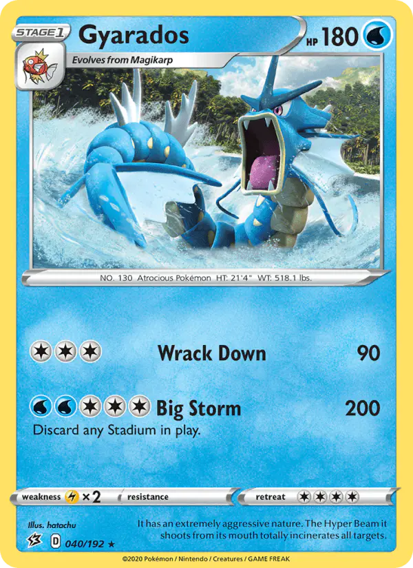 Carta Gyarados 040/192 de Rebel Clash