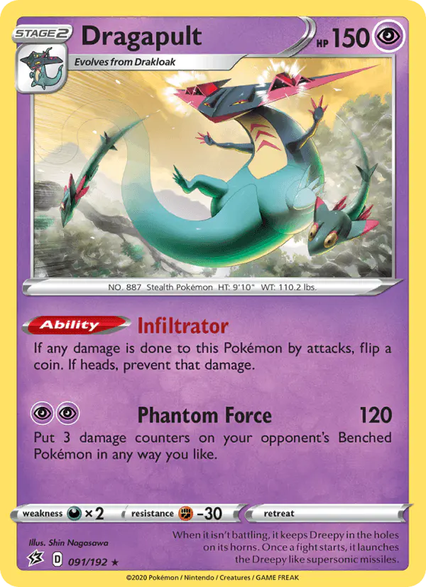 Carta Dragapult 091/192 de Rebel Clash
