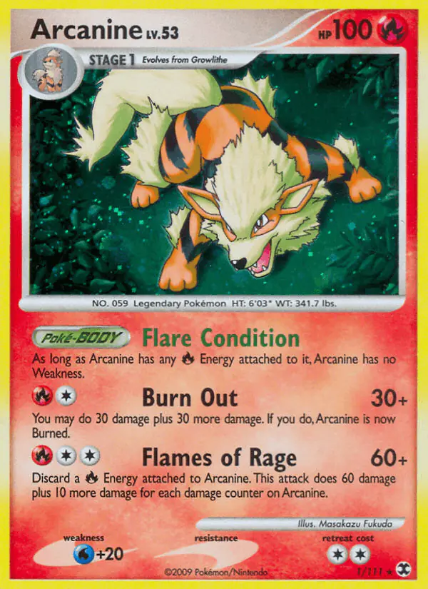 Carta Arcanine 1/111 de Rising Rivals
