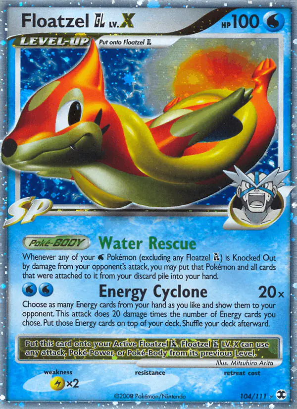 Carta Floatzel GL LV.X 104/111 de Rising Rivals