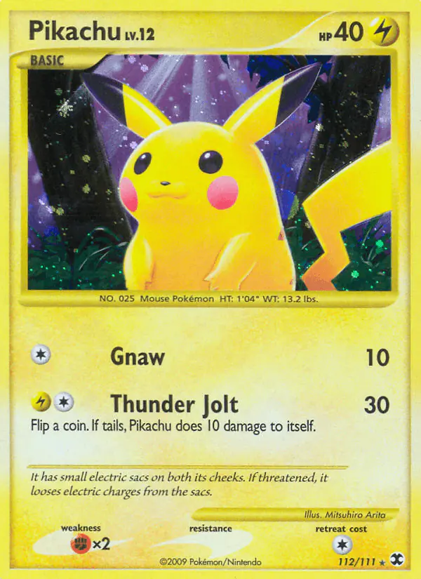 Carta Pikachu 112/111 de Rising Rivals