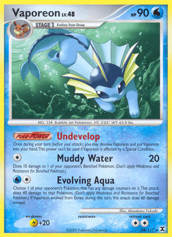 Carta Vaporeon 34/111 de Rising Rivals
