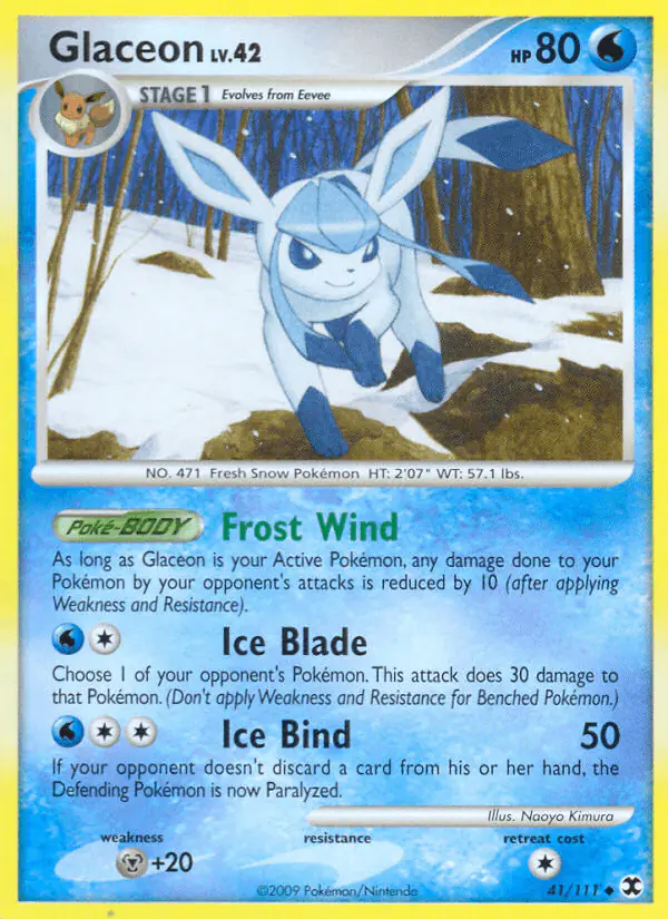 Carta Glaceon 41/111 de Rising Rivals