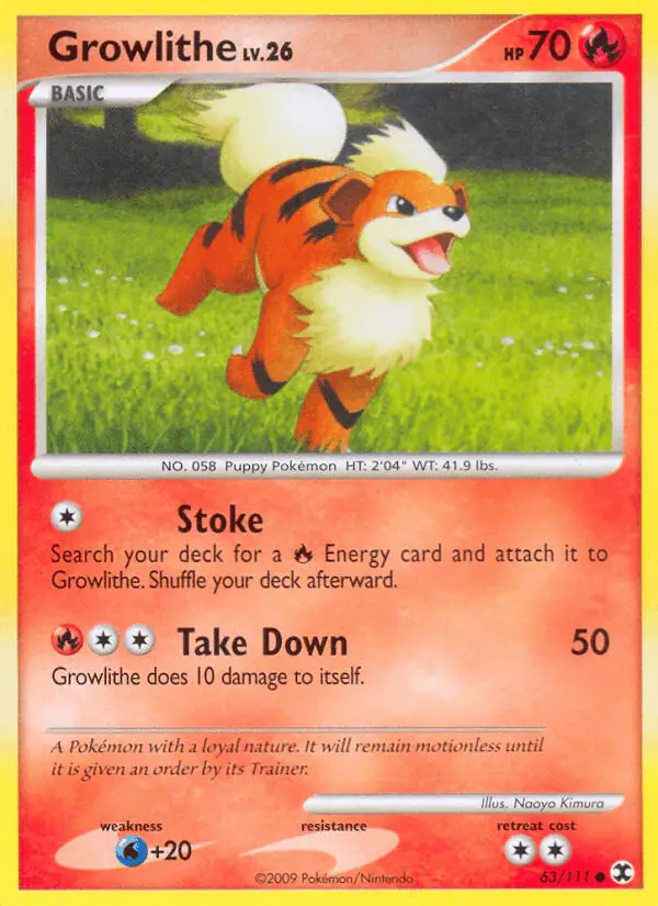 Carta Growlithe 63/111 de Rising Rivals