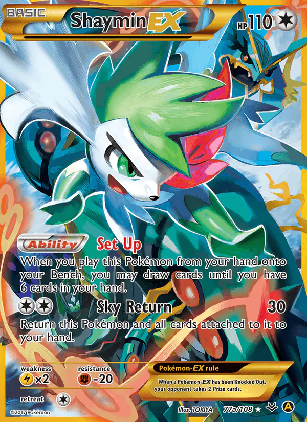 Carta Shaymin EX 77a de Roaring Skies