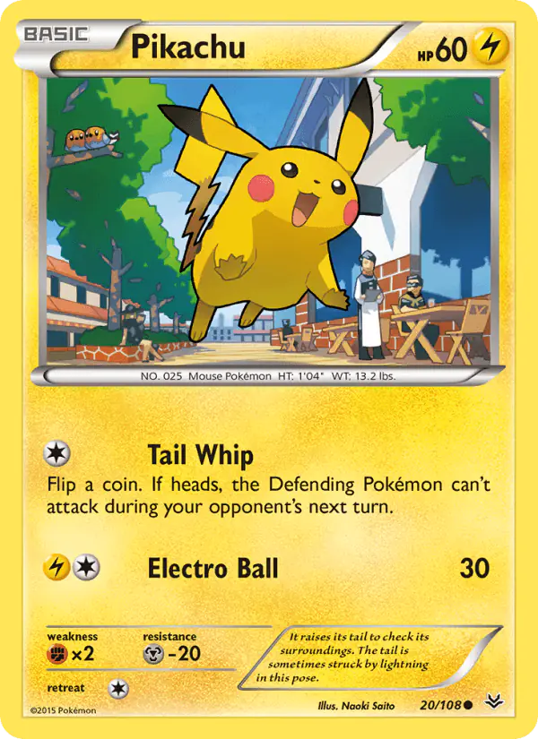 Carta Pikachu 20/108 de Roaring Skies