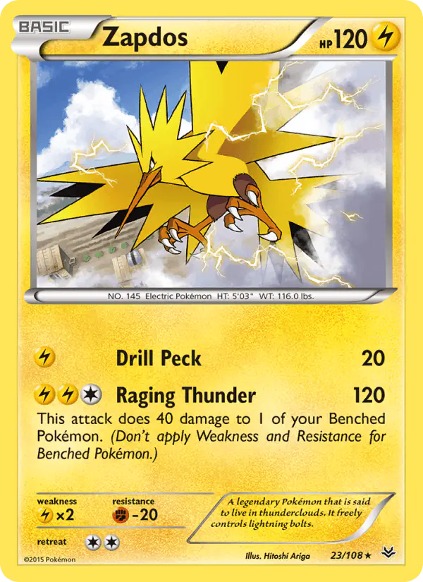 Carta Zapdos 23/108 de Roaring Skies