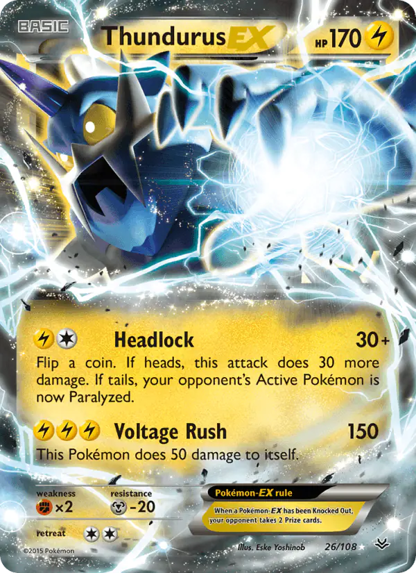 Carta Thundurus EX 26/108 de Roaring Skies
