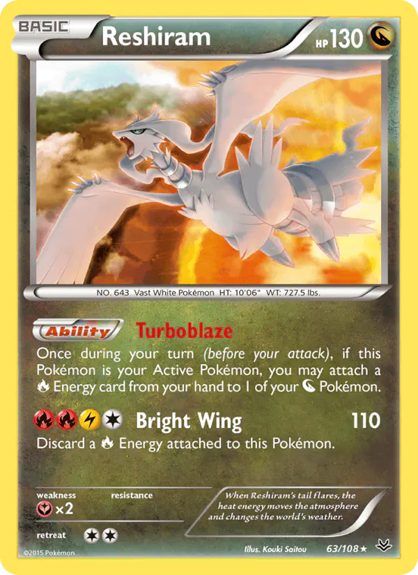 Carta Reshiram 63/108 de Roaring Skies