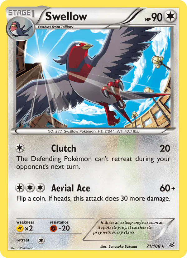Carta Swellow 71/108 de Roaring Skies