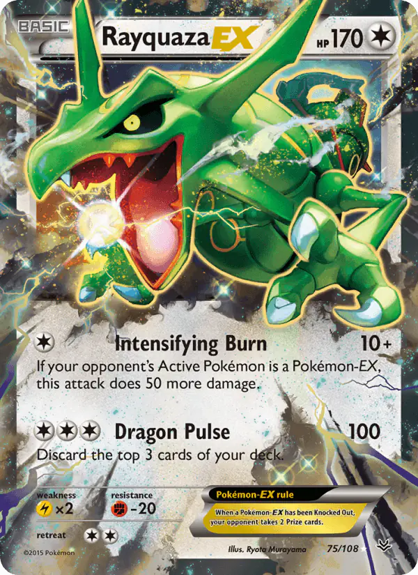 Carta Rayquaza EX 75/108 de Roaring Skies