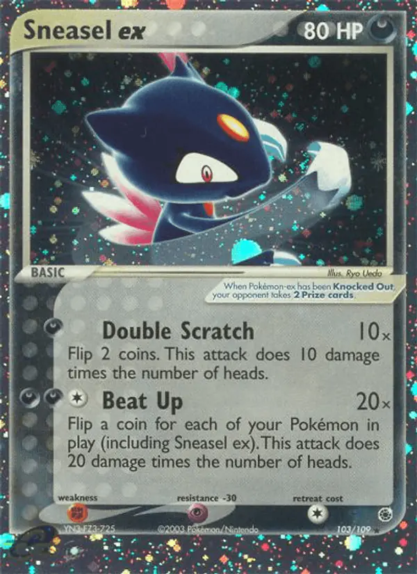 Carta Sneasel ex 103/109 de Ruby & Sapphire