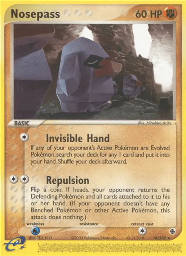 Carta Nosepass 18/109 de Ruby & Sapphire