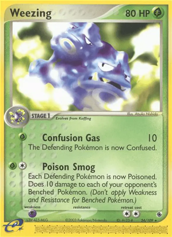 Carta Weezing 24/109 de Ruby & Sapphire