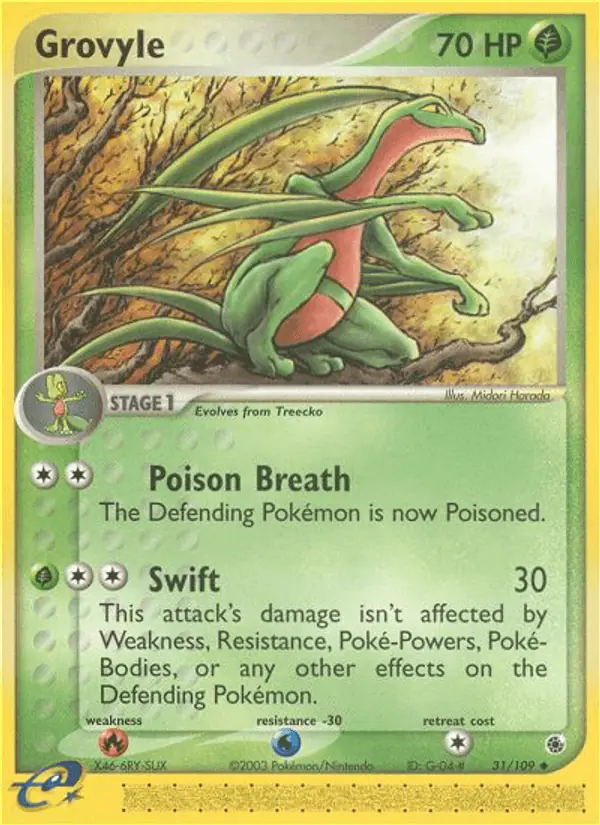 Carta Grovyle 31/109 de Ruby & Sapphire