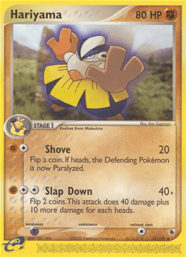 Carta Hariyama 33/109 de Ruby & Sapphire