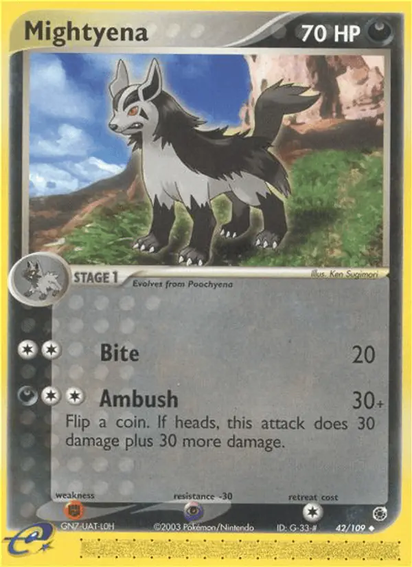 Carta Mightyena 42/109 de Ruby & Sapphire