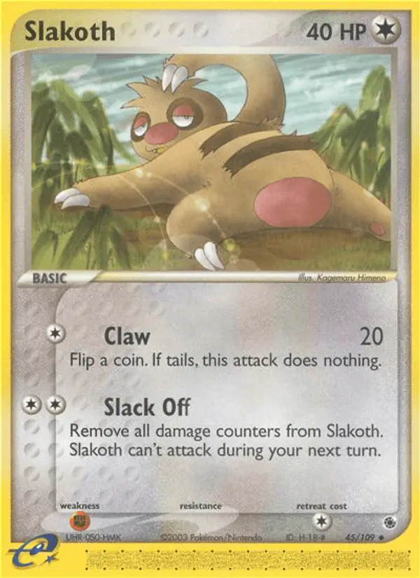 Carta Slakoth 45/109 de Ruby & Sapphire