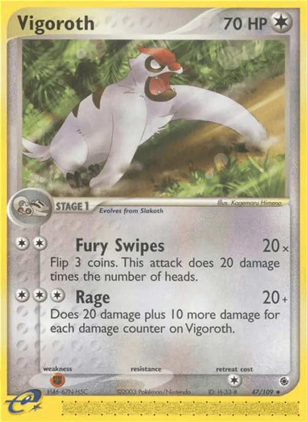 Carta Vigoroth 47/109 de Ruby & Sapphire